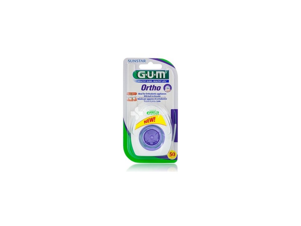 Gum Ortho Floss, Οδοντικό Νήμα Κατάλληλο για Ορθοδοντικούς Μηχανισμούς, 50 χρήσεις
