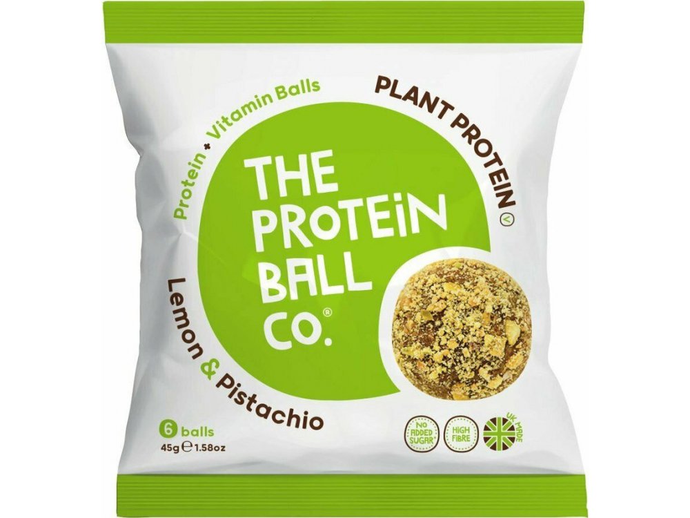 The Protein Ball Co. Plant Protein Lemon & Pistachio Μπαλίτσες Πρωτεΐνης με Λεμόνι & Φιστίκι, 6 balls