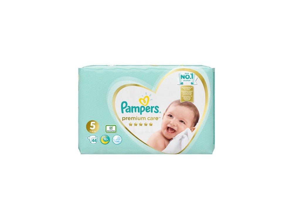 Pampers Premium Care Jumbo Pack No.5 (Junior) 11-16kg Βρεφικές Πάνες, 44τμχ