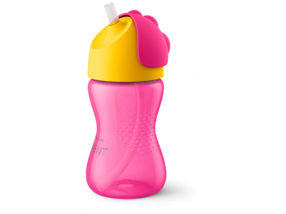 Philips Avent Bendy Straw Cup 12m+, Κύπελλο με καλαμάκι, χρώμα Φούξια, SCF798/02, 300ml