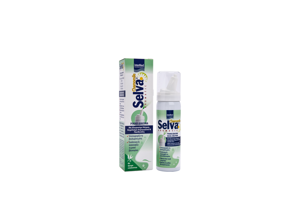 InterMed Selva Aromatic Nasal Solution, Ρινικό Διάλυμα για Ανακούφιση της Βουλωμένης Μύτης με άρωμα Ευκάλυπτο & Μέντα, 50ml