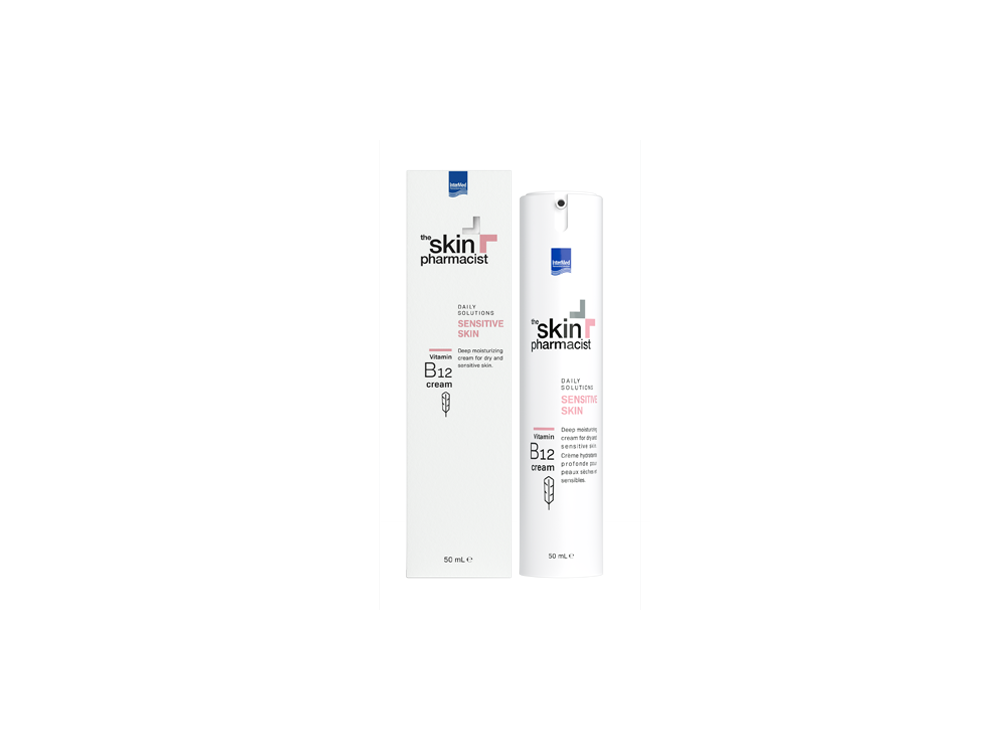 InterMed Skin Pharmacist Sensitive Skin B12 Cream, Ενυδατική Κρέμα Προσώπου για Ξηρές - Ευαίσθητες Επιδερμίδες, 50ml