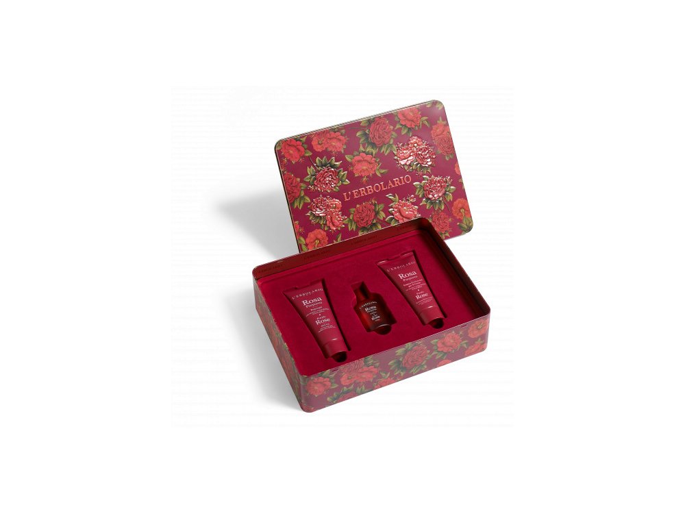 L’erbolario Rosa Purpurea Set Trio Limited Edition, Άρωμα, 50ml & Αφρόλουτρο Τζελ, 100ml & Αρωματική κρέμα Σώματος, 100ml