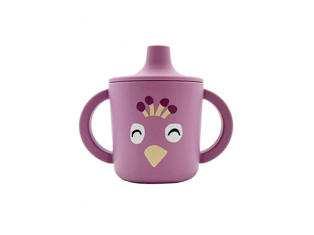 Trixie Cup, Ποτήρι Σιλικόνης με Χερούλια-Mrs. Peacock, 1 τμχ