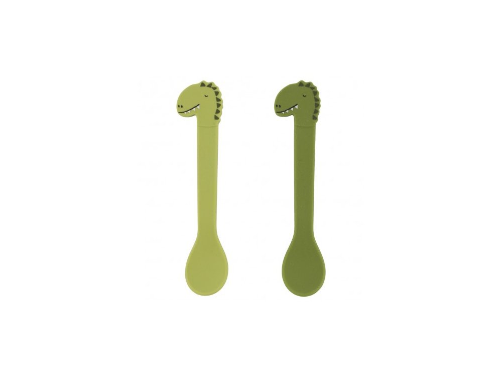 Trixie Silicone Spoon Mr.Dino, Κουτάλια Σιλικόνης, 4m+, Πακέτο 2τμχ