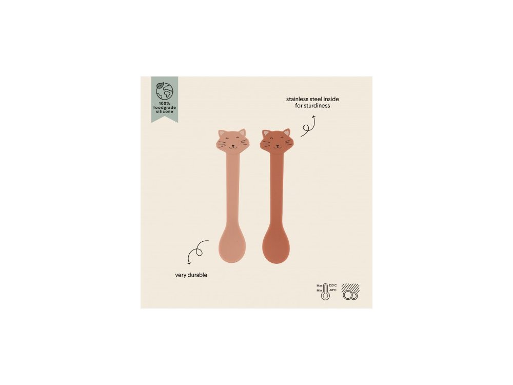 Trixie Silicone Spoon Mrs.Cat, Κουτάλια Σιλικόνης, 4m+, Πακέτο 2τμχ