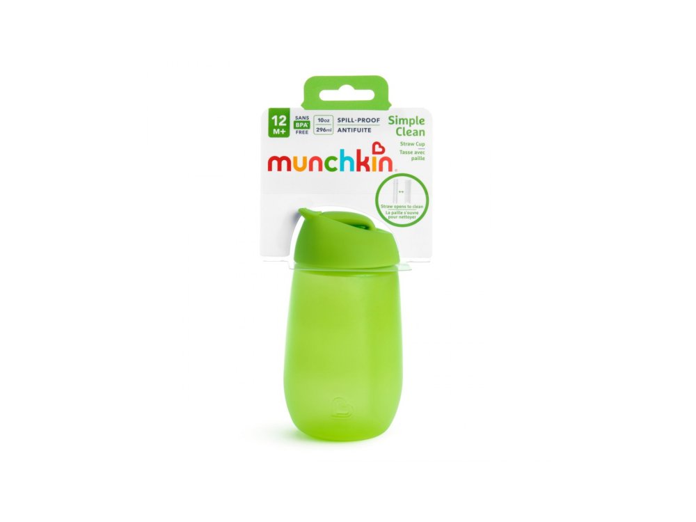 Munchkin Simple Clean Straw Cup Green, Εκπαιδευτικό Κύπελλο με καλαμάκι, Πράσινο, 1τμχ