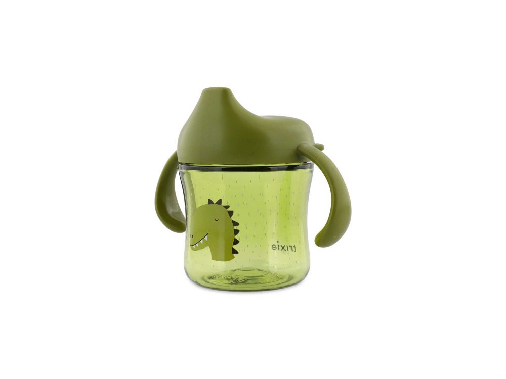 Trixie Sippy Cup Mr Dino Εκπαιδευτικό Ποτηράκι Με Μαλακό Στόμιο & Χερούλια Για 4m+, 200ml