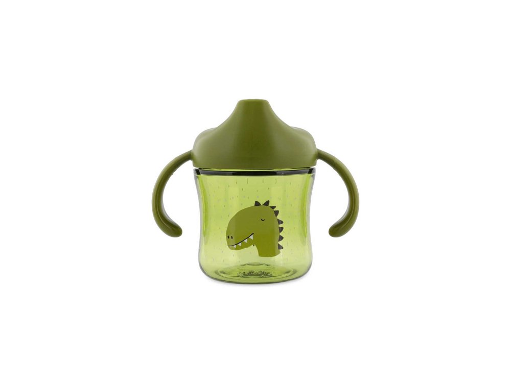 Trixie Sippy Cup Mr Dino Εκπαιδευτικό Ποτηράκι Με Μαλακό Στόμιο & Χερούλια Για 4m+, 200ml