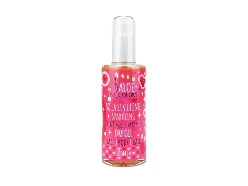 Aloe+Colors So Velvetine! Sparkling 3 in1 Multi Vitamin Dry Oil, Ξηρό Λάδι για Πρόσωπο, Σώμα & Μαλλιά, 100ml