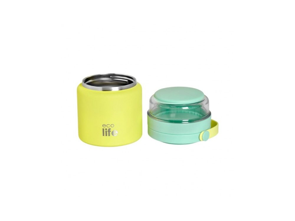 Eco Life Food Jar, Στρογγυλό Φαγητοδοχείο Θερμός, Χρώμα Κίτριινο, 450ml