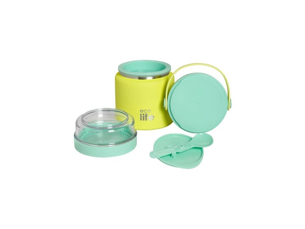 Eco Life Food Jar, Στρογγυλό Φαγητοδοχείο Θερμός, Χρώμα Κίτριινο, 450ml