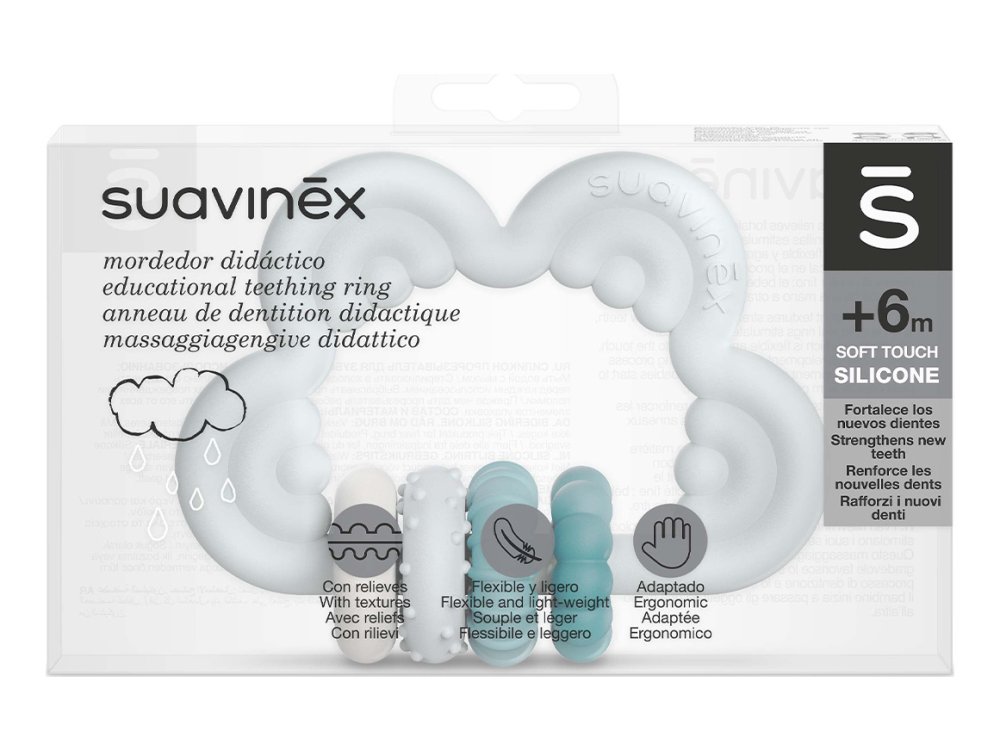 Suavinex Κρικος οδοντοφυΐας σιλικόνης Blue +6m, 1τμχ