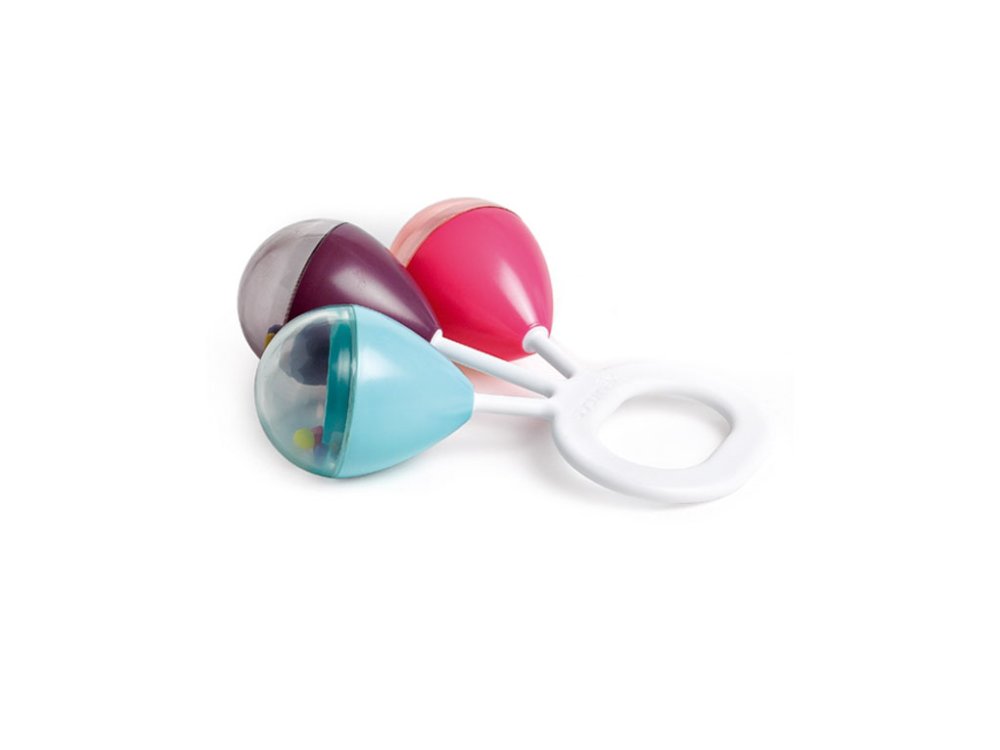 Suavinex Κουδουνίστρα, Χρώμα Ροζ-Γαλάζιο-Μωβ, 4m+, 1τμχ