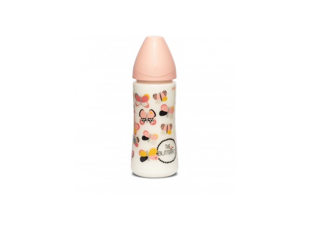 Suavinex Μπιμπερό 3P Πλαστικό 270ml, 0m+, Butterfly Pink