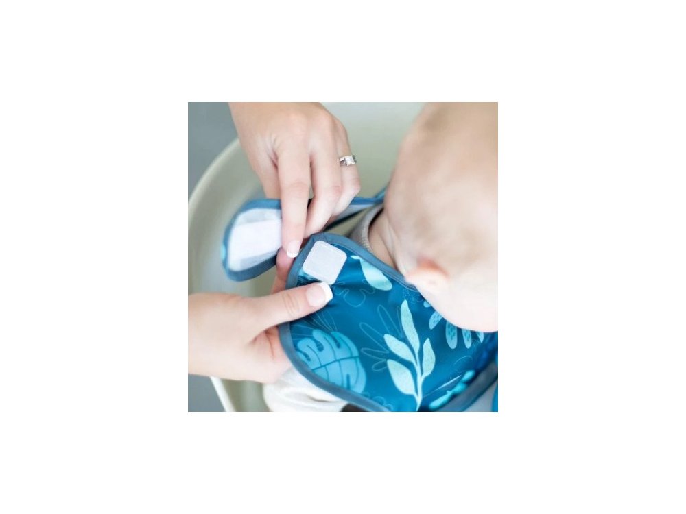 Bumkins Baby Bib Blue Tropic, Σαλιάρα Αδιάβροχη απο 6-24μηνών, 1τμχ