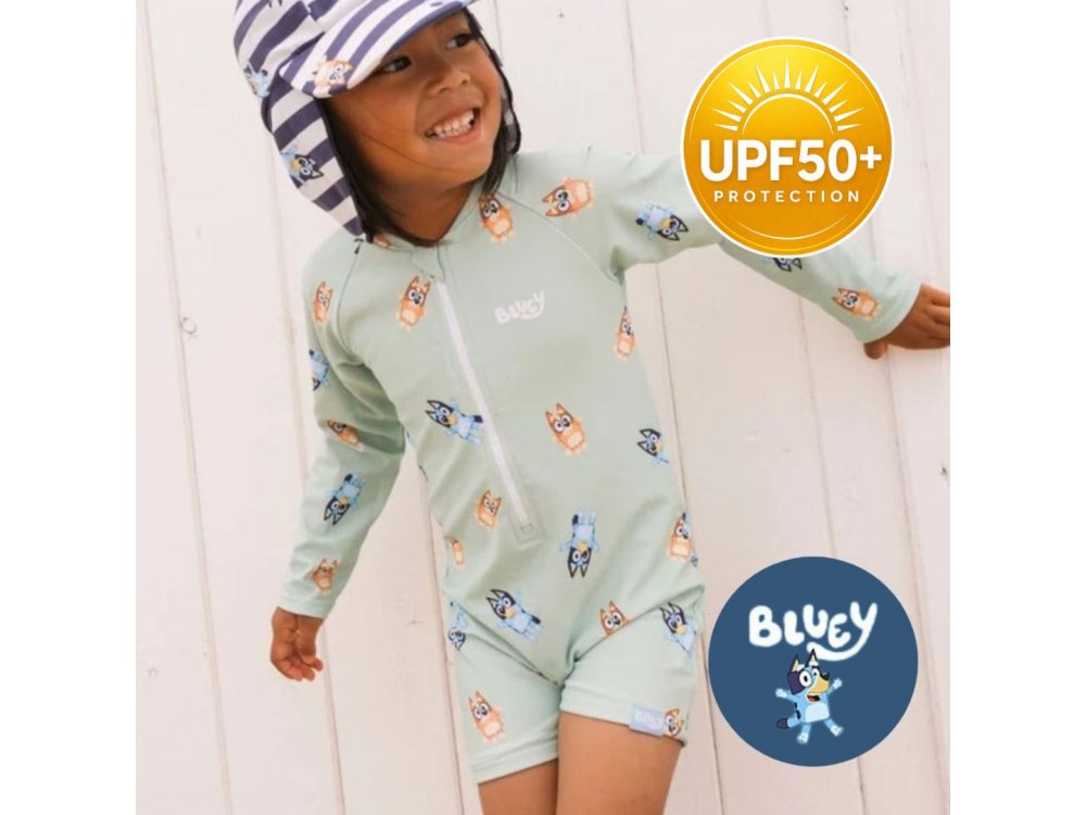 Swim Essentials "Bluey" Ολόσωμο μαγιό Μακριά μανίκια-σορτς με προστασία UV50 86/92, (1-2 ετών)
