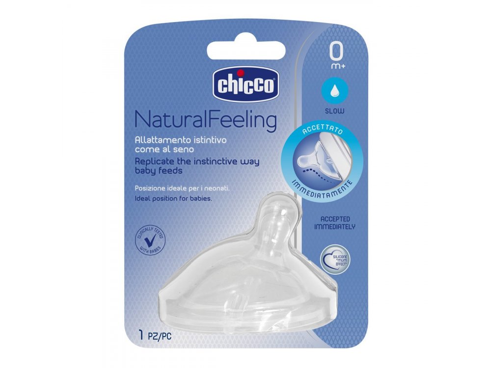 Chicco Natural Feeling, Θηλή 0m+, Κανονικής Ροής, 1τμχ