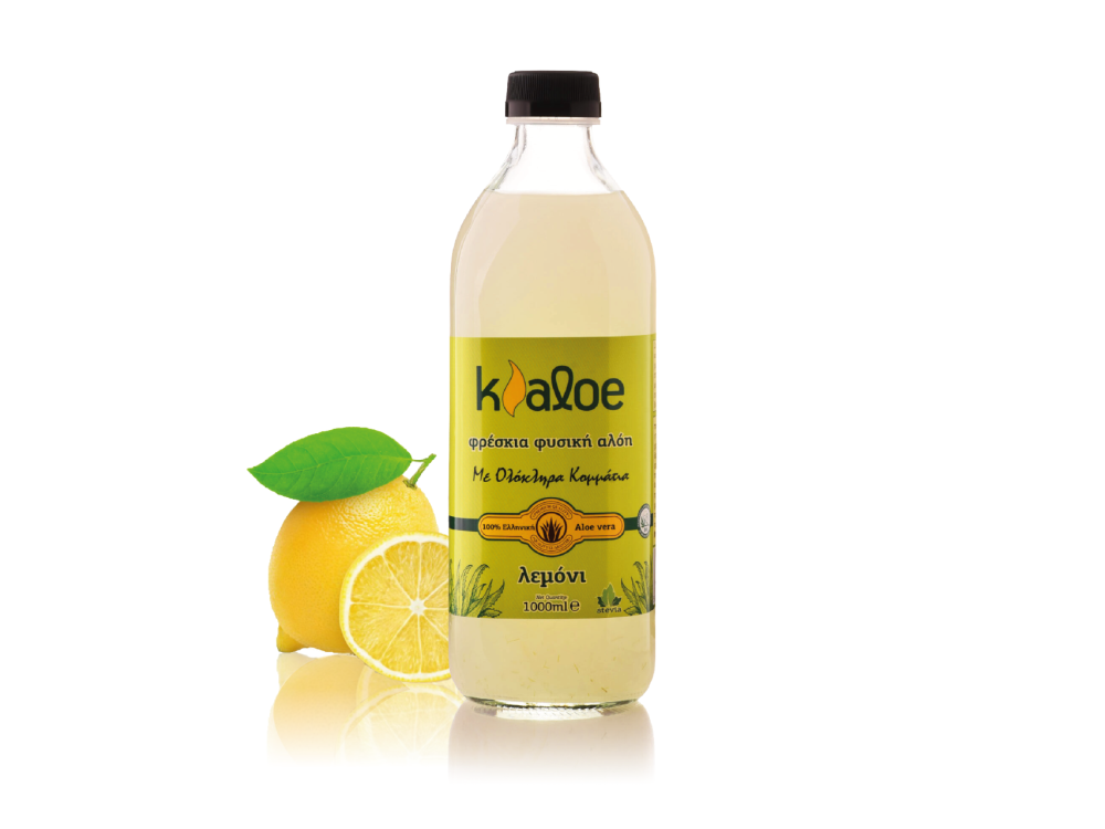 Kaloe Aloe Vera Gel Lemon, Βιολογικό Τζελ Αλόης με Γεύση Λεμόνι, 1000ml