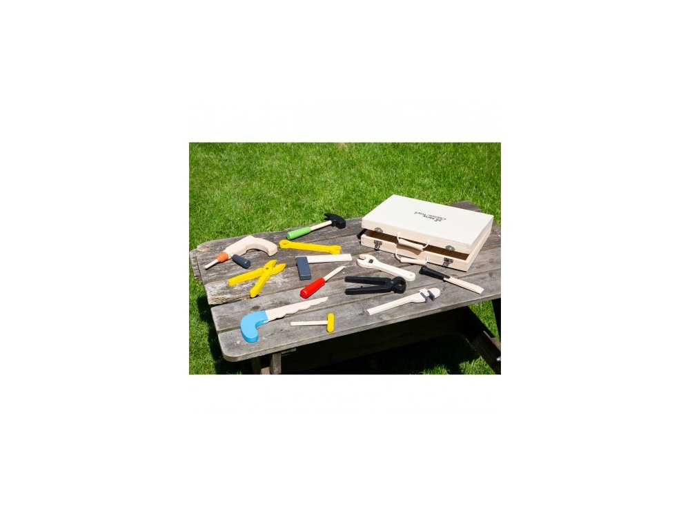 New Classic Toys Εducational Tοοl Box, Ξύλινη Θήκη με Εργαλεία 36m+, 1σετ