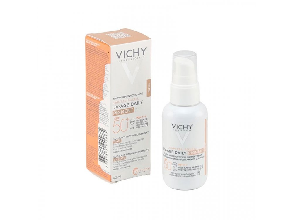 Vichy Capital Soleil UV-AGE Daily Pigment Medium, Αντηλιακό Προσώπου με Χρώμα, SPF50+, 40ml