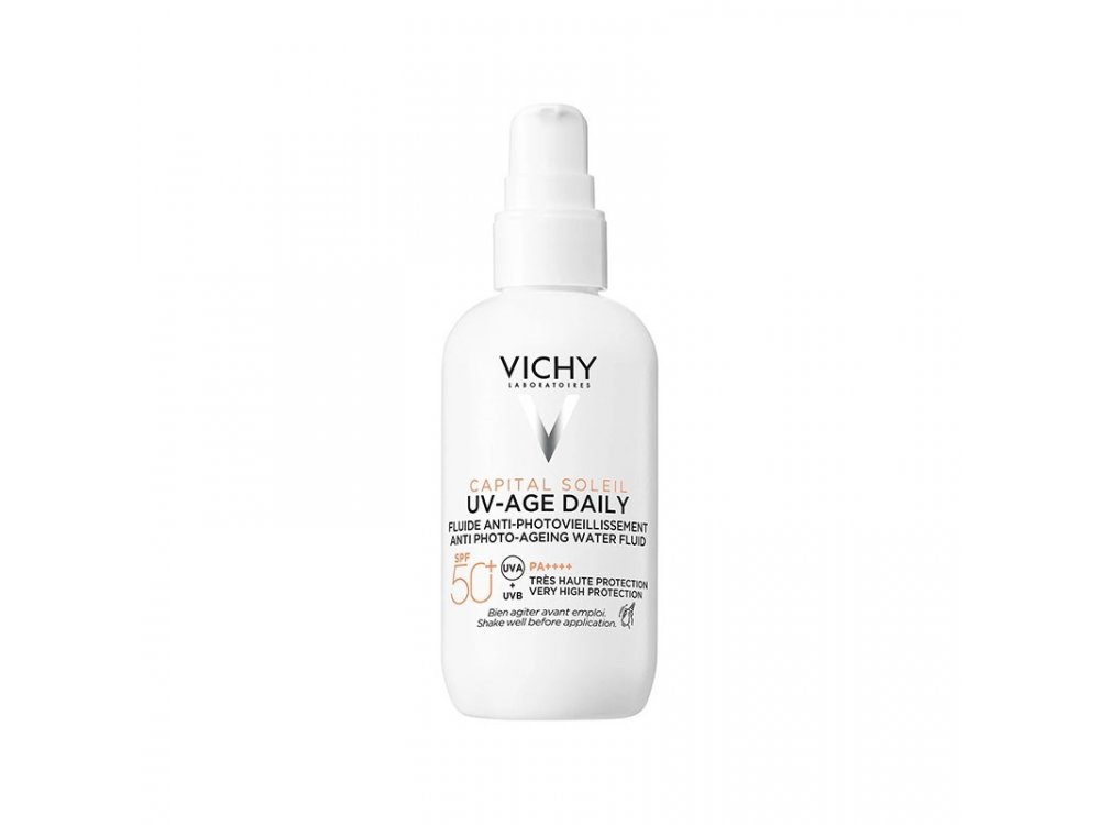 Vichy Capital Soleil UV-Age Maxi Daily SPF50+ Λεπτόρρευστο Αντηλιακό Κατά της Φωτογήρανσης, 80ml
