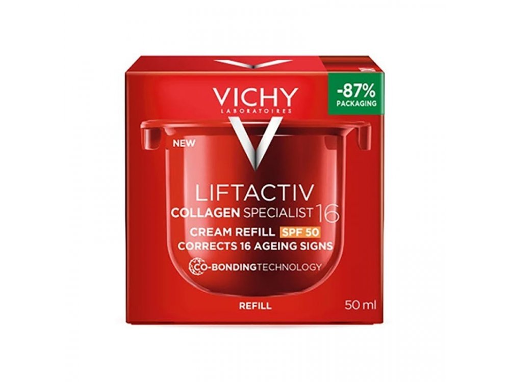Vichy Liftactiv Collagen Specialist 16 Refill, Αντιγηραντική Κρέμα Ημέρας με Αντηλιακή Προστασία SPF50 - Δοχείο Aναπλήρωσης, 50ml