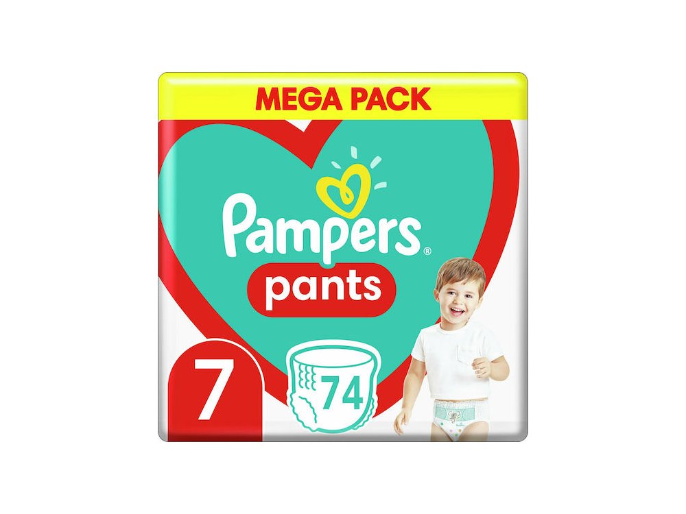 Pampers Pants No. 7 για (17+kg),  Πάνες Βρακάκι, 74τμχ