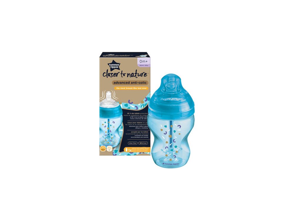 Tommee Tippe Closer to Nature Advanced Anti-Colic Μπιμπερό Μικρής Ροής 0m+, 260ml