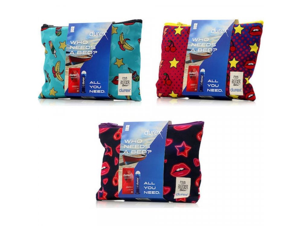 Durex Summer x Bleecker & Love Limited Edition Kit με Durex Sensitive, 12τεμ, Λιπαντικό Classic H2O, 50ml & Νεσεσέρ Bleecker & Love, 1τεμ, 1σετ