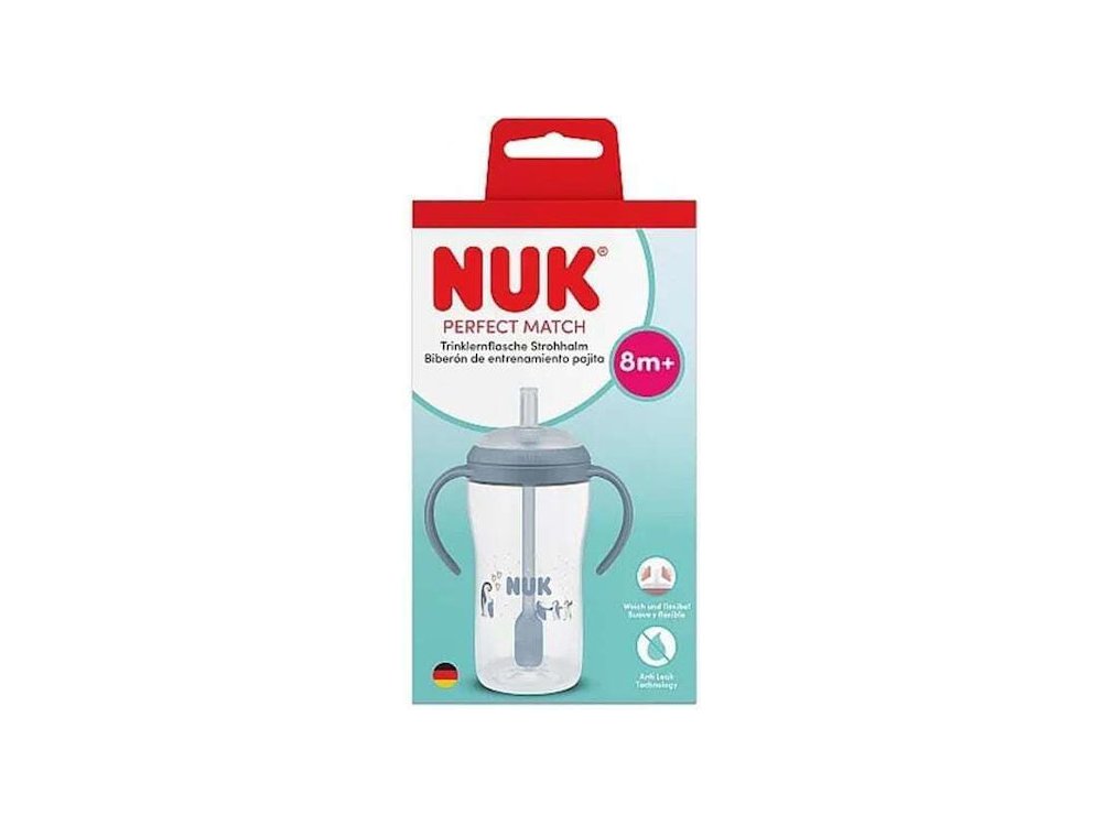 Nuk Perfect Match Εκπαιδευτικό Ποτήρι με Καλαμάκι Σιλικόνης 8m+, 260ml