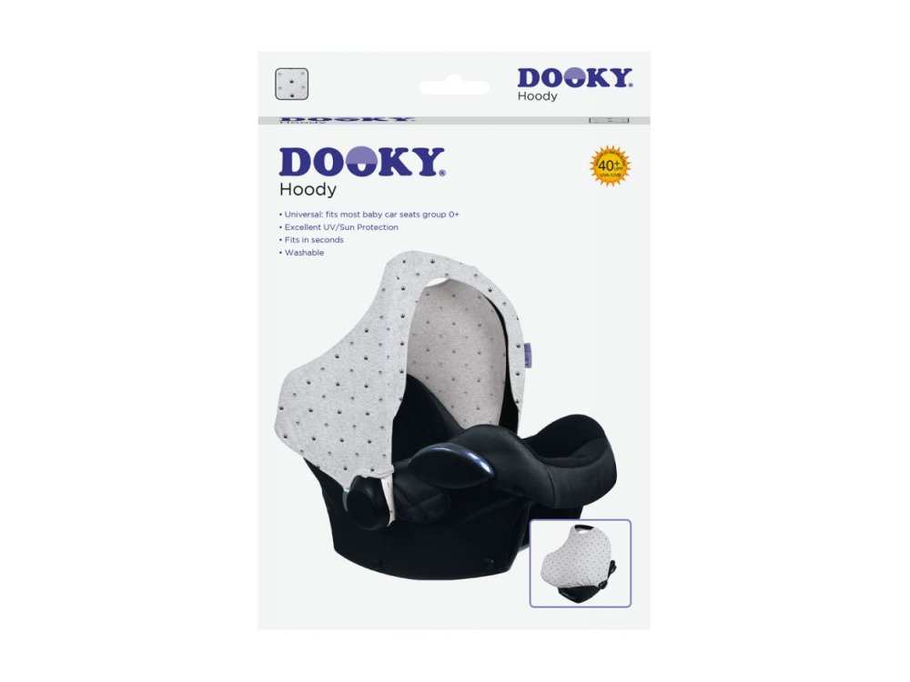 Dooky Hoody, Ηλιοπροστασία UV για Κάθισμα Αυτοκινήτου 0+m, Light Grey, 1τμχ