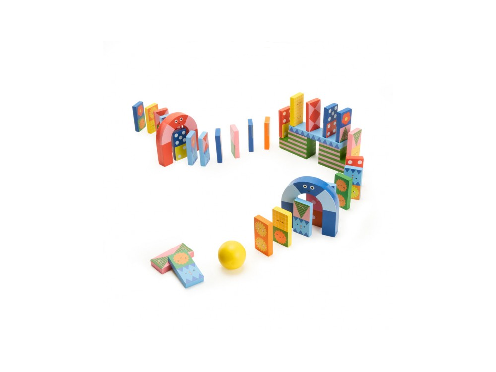 Kikkerland Kidoki Ξύλινο Ντόμινο για Παιδιά Topple Twist Dominoes, 1τμχ