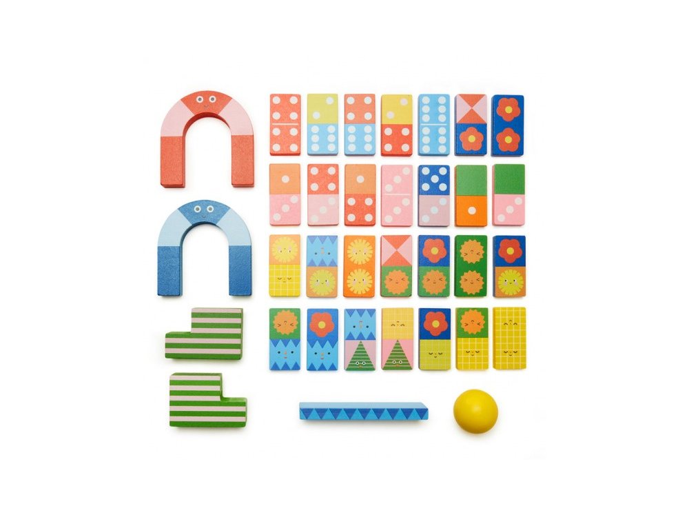 Kikkerland Kidoki Ξύλινο Ντόμινο για Παιδιά Topple Twist Dominoes, 1τμχ