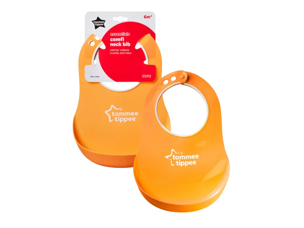 Tommee Tippee Ess Comfi Neck Bib Βρεφική Σαλιάρα Πλαστική για 6m+ σε Διάφορα Χρώματα: Μπλε, Πορτοκαλί, Ροζ 1τμχ