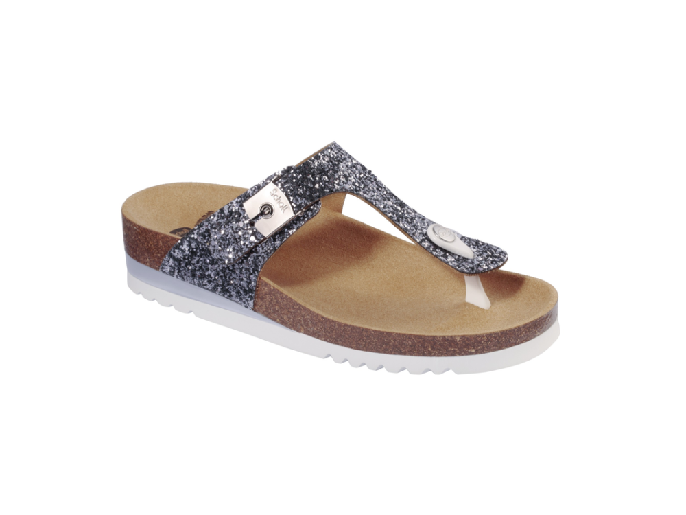 Scholl Glam SS1 Ανατομικό Σανδάλι με Glitter, Pewter, No38