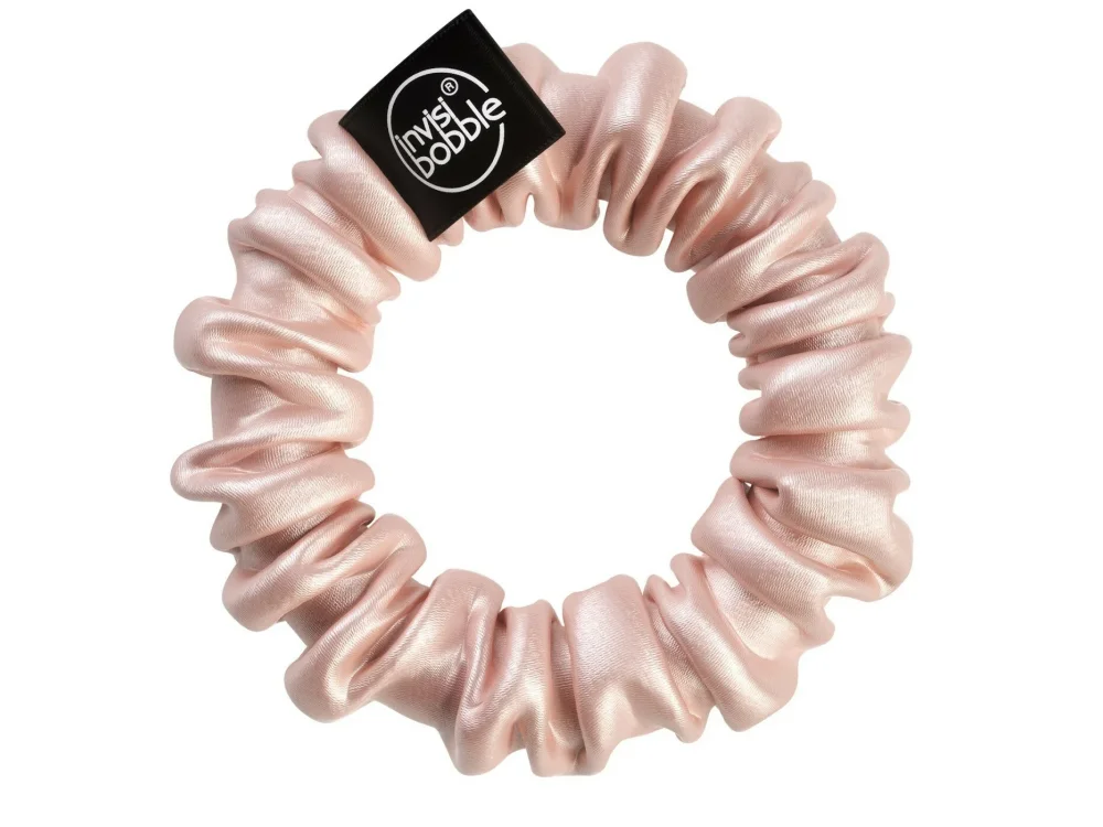 Invisibobble Sprunchie Slim Bella Chrome Rose Gold & Grey, Λαστιχάκι για Μαλλιά Υφασμάτινης Υφής, 2τμχ