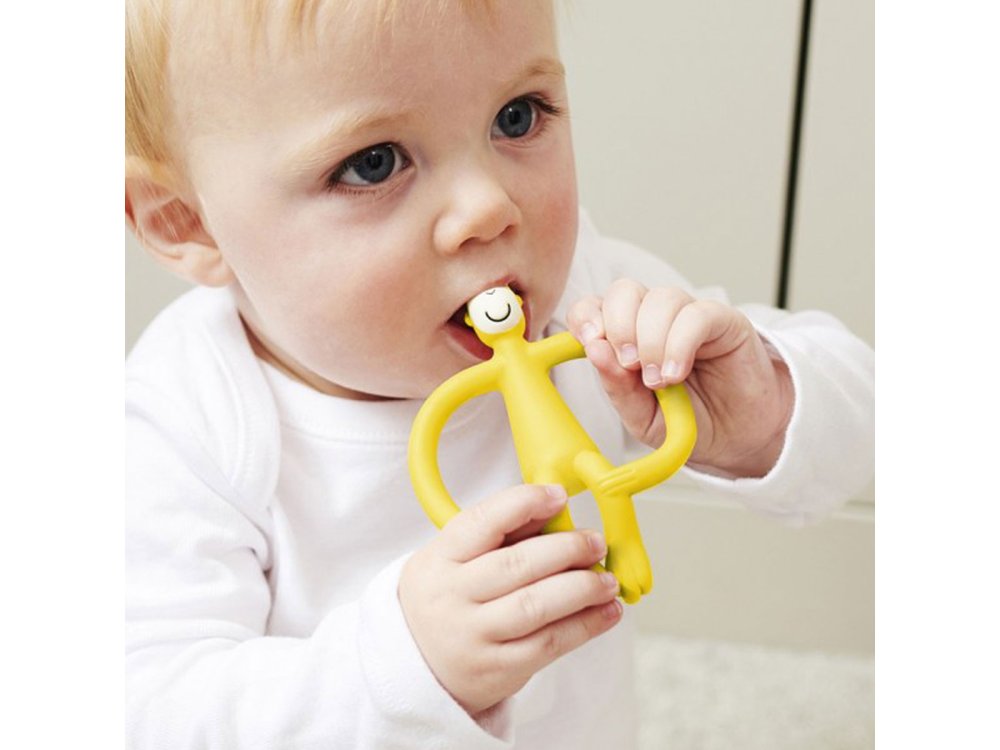 Matchstick Monkey Teething Toy Μασητικό Οδοντοφυΐας, 3m+, Yellow, 1τμχ