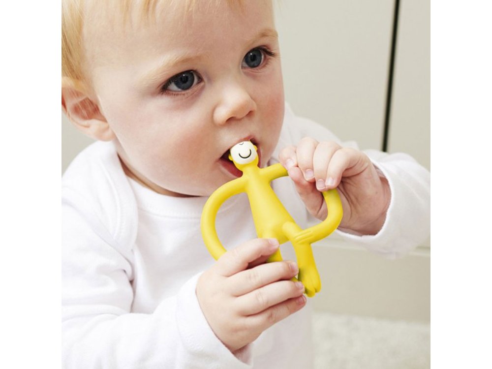 Matchstick Monkey Teething Toy Μασητικό Οδοντοφυΐας, 3m+, Yellow, 1τμχ