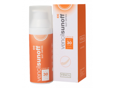 Vencil Sun Series Sunoff CC Cream SPF30, Αντιηλιακή Κρέμα Προσώπου με Χρώμα, 50ml