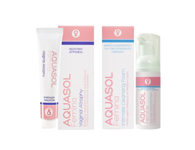 Galenica Promo Aquasol Femina Vaginal Atrophy Κρέμα για την Κολπική Ατροφία, 30ml & Δώρο Aquasol Femina Intimate Cleansing Foam Αφρός Καθαρισμού, 40ml, 1σετ