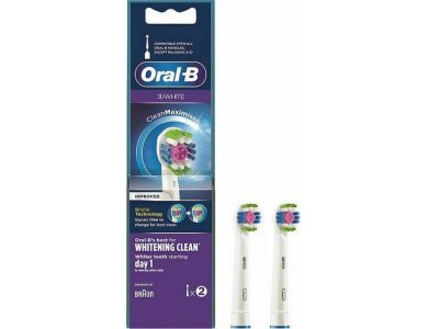Oral-B 3D White Clean Maximiser Ανταλλακτικές Κεφαλές Ηλεκτρικής Οδοντόβουρτσας, 2τμχ