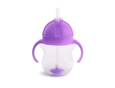 Munchkin Tip & Sip Straw Cup,Εκπαιδευτικό Ποτήρι με Καλαμάκι, Μωβ, 6m+, 207ml