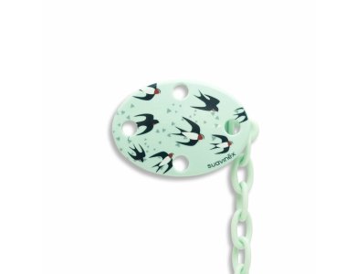 Suavinex Blue Swallow Οβάλ Αλυσίδα με κλιπ, 1τμχ