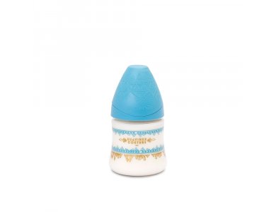 Suavinex Premium Haute, Μπιμπερό 150ml 3P με Θηλή Σιλικόνης 0m+, Light Blue