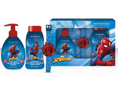 Naturaverde Παιδικό Σετ με Αφρόλουτρο 250ml + Σαμπουάν 250ml Marvel Spiderman & Δώρο Ρολόι