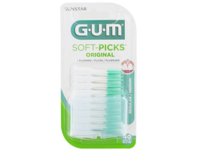 Gum Soft Picks Regular 632 Fluoride Medium, Μεσοδόντιες Οδοντογλυφίδες, 40τμχ