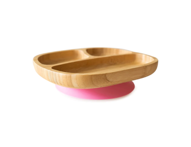 Eco Rascals Bamboo Toddler Plate Pink, Πιάτο Bamboo με 3 Χωρίσματα, 1τμχ