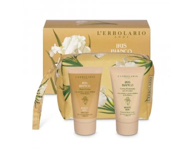 L'erbolario Iris Bianco Beauty Pochette, Αρωματική Κρέμα Σώματος, 75ml & Κρέμα Καθαρισμού Σώματος, 75ml, 1σετ