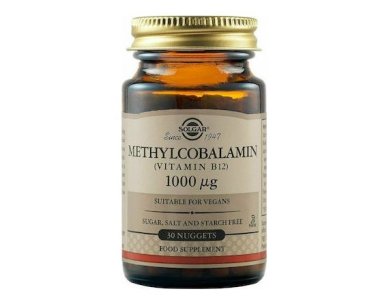 Solgar Methylcobalamin B12 Vitamin, Βιταμίνη 12 1000mg, 30nuggets